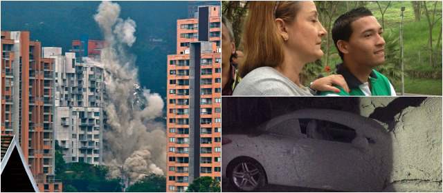 Víctimas vieron caer sus sueños | 1. La implosión tomó por sorpresa a los afectados que fueron a la zona a ver la operación. 2. Cristina Ríos vivía en la torre 5 y hoy quería "pasar la página y hacer el duelo". 3. Ella ahorró toda la vida para comprarse un Peugeot, que quedó enterrado en el parqueadero. FOTOS HENRY AGUDELO, FERNANDA CAÑAS Y CORTESÍA