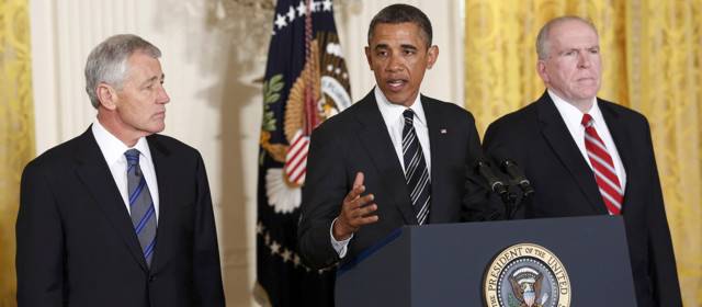 Obama nominó a Chuck Hagel al Pentágono y a John Brennan para la CIA | Obama instó al Congreso a dar rápida aprobación a las nominaciones. Foto Reuters.