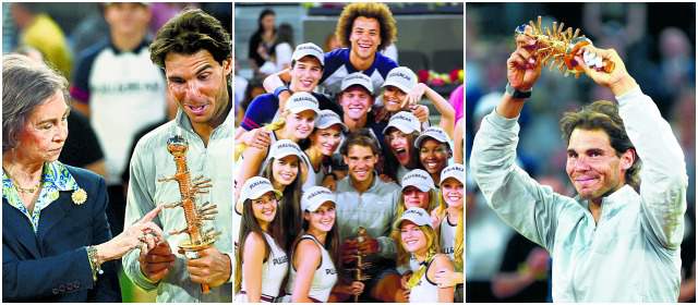 Nadal festejó con los recogebolas título 63 |