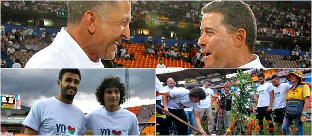 Sí se pudo jugar en paz | Se demostró que sí se podía. Todos los actores implicados en el fútbol (directivos, técnicos, jugadores, hinchas, autoridades, policía) mostraron la cara amable -dentro del estadio-, la que todos queremos de este deporte. Ojalá que no sea flor de una noche. En lo futbolístico, Medellín y Nacional igualaron 1-1. FOTOS JULIO CÉSAR HERRERA Y JUAN ANTONIO SÁNCHEZ