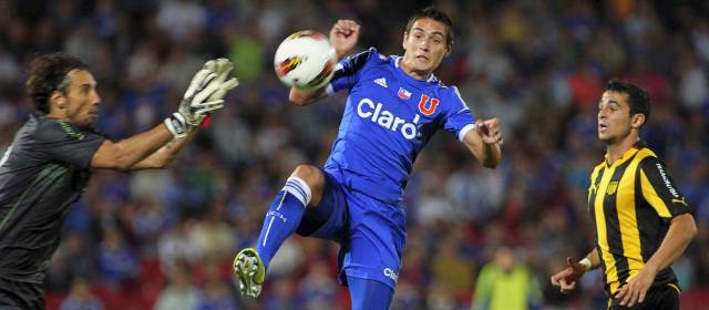 Universidad de Chile eliminó al Peñarol de la Copa Libertadores | Foto: Reuters. Matías Rodríguez anotó los dos goles de la Universidad de Chile.