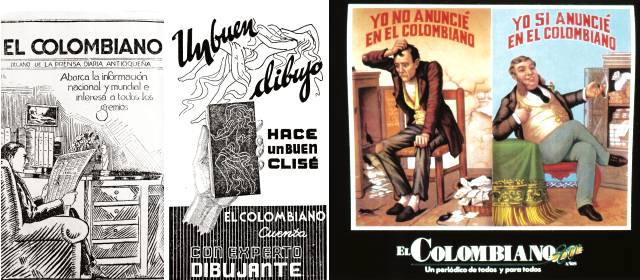 Los avisos cuentan una historia | EL COLOMBIANO también hace parte de esta historia vertiginosa de la publicidad- Tres muestras de 1931 (izquierda), 1940 y 1992.