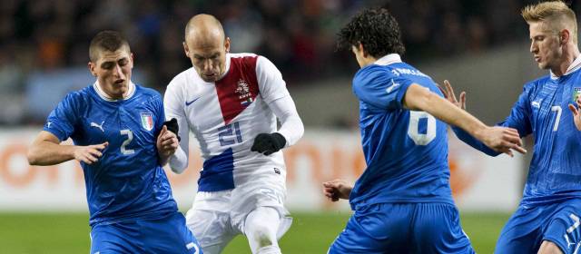 Italia logró empatarle a Holanda en el juego de subcampeones | Arjen Robben ingresó en la segunda etapa en sustitución de Robin Van Persie. FOTO REUTERS