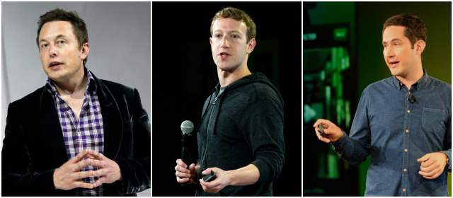 Programadores en la cima de la tecnología | Elon Musk, creador de Space X y Tesla Motors, por citar dos compañías; Mark Zuckerberg, fundador de Facebook y Kevin Systrom, de Instagram. FOTO BLOOMBERG