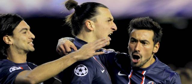 París Saint Germain derrotó al Valencia en Mestalla | El sueco Zlatan Ibrahimovic se perderá el juego de ida tras ser expulsado al final del encuentro. FOTO AP