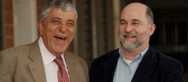 Hoy se elige rector en la U. de A. | Alberto Uribe (a la izquierda) busca su cuarto período en la rectoría. Mauricio Alviar es otro candidato fuerte. FOTO CORTESÍA ALMA MATER