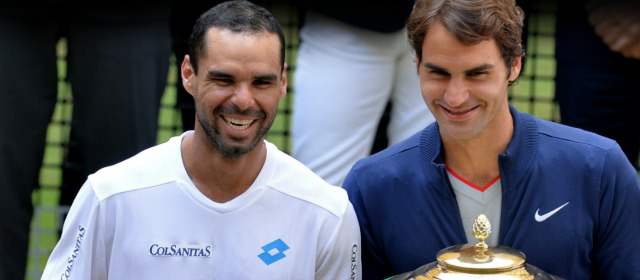 Falla sonrió tanto como el campeón | Falla impresionó con su juego al suizo, que reconoció el esfuerzo del colombiano. FOTO AP