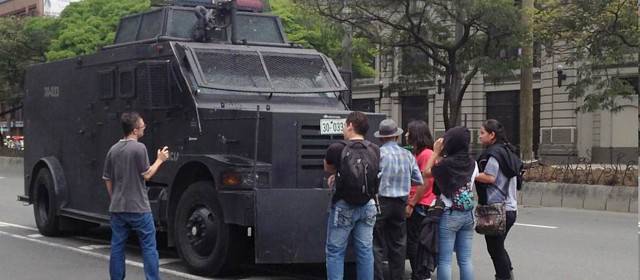 Con algunas escaramuzas finalizó las marchas en Medellín | En La Alpujarra, se vivió un momento de tensión. Foto Andrea Torres.