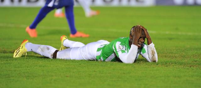Valoy desperdició las jugadas de ataque más importantes de Nacional en el partido. FOTO AFP