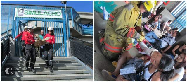 En 80 minutos, Metro probó su plan de desastres | Participaron cerca de 120 personas en calidad de heridos y la cantidad de muertos no fue cuantificada porque la prioridad en estos casos es atender a los sobrevivientes. FOTOS FERNANDA CAÑAS C.