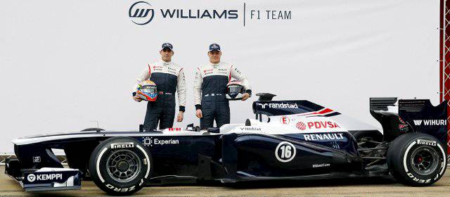 Williams presentó el FW35, el auto para la temporada 2013 | Pastor Maldonado y Valtteri Bottas durante la presentación del nuevo FW35. FOTO REUTERS