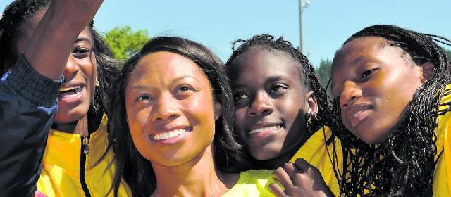 Atletismo cambió vida de esperanzas criollas | Allyson Felix llenó de más alegría a las colombianas en las pistas de Estados Unidos. FOTO CANCILLERÍA