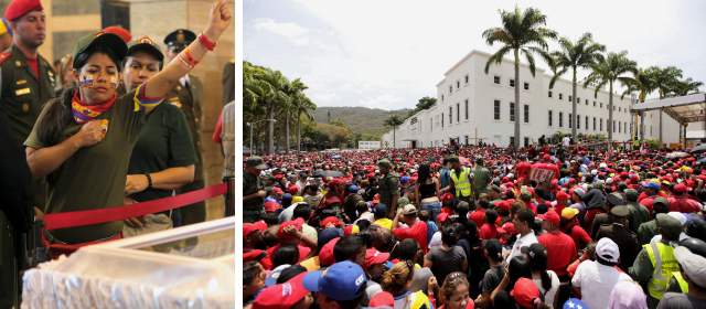 Así lucen las afuera de la Academia Militar, lugar en el que reposa el cuerpo del presidente Chávez. FOTO AP