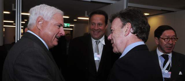 TLC y energía, en la agenda Santos-Martinelli | Uno de los primeros encuentros de Martinelli y Santos fue en Davos (Suiza), en 2011. FOTO CORTESÍA