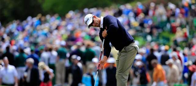 Augusta y una rara ausencia: el Tigre | El australiano Adam Scott entrena previo el inicio de la edición 78 del major de Augusta. Ganó el año pasado el Masters en desempate ante Ángel Cabrera. FOTO AFP