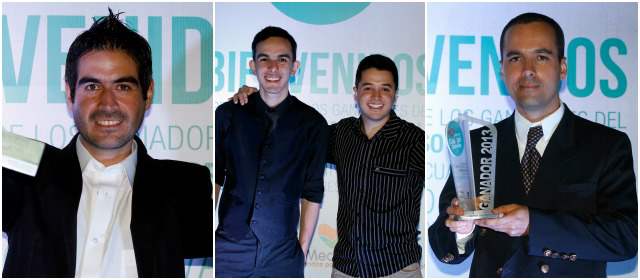 Brotan semillas de innovación en Medellín | Tres ganadores en 2013: el arquitecto Bernardo Chaves Rivas; los tocayos de nombre y apellido Santiagos Gómez; y el doctor José Bernardo Posada. FOTOS D. ZULUGA