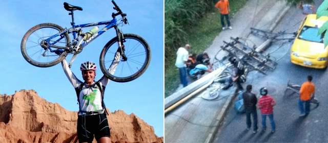 "¡Estoy viva! Hay Johana para rato" | Cuatro días a la semana, Johana hace la misma ruta: sube la calle 10, llega a El Tesoro, toma la Inferior, la Intermedia y llega a Envigado. La foto pequeña registra el instante del accidente FOTOS CORTESÍA