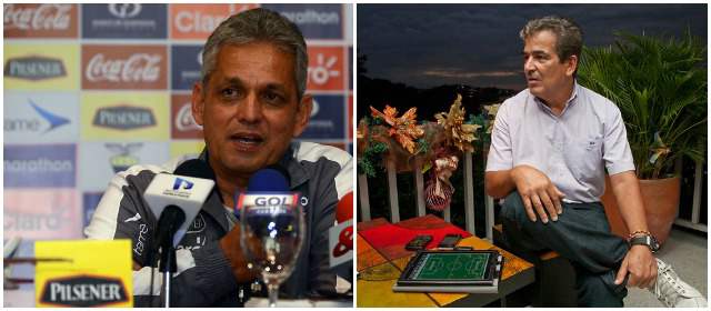 Reinaldo Rueda, ténico de la selección Ecuador y Jorge Luis Pinto, técnico de Costa Rica. FOTO ARCHIVO