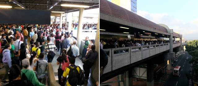 Tren varado congestionó el metro | Cortesía: Johny Walter Correa @johnywalt
