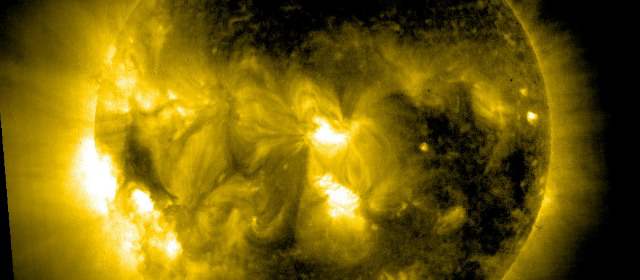 La Tierra se salvó de enorme tormenta solar | Así lucía ayer el Sol. Está quieto. No se sabe cuándo habrá otra gran tormenta. CORTESÍA NASA/SOHO