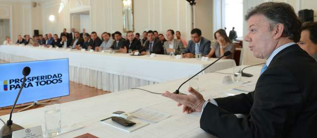 Aprueban 20.000 millones de pesos en regalías para proyectos en Antioquia | Presidente Santos en reunión del Órgano Colegiado de Administración y Decisión (OCAD) en la Casa de Nariño. Cortesía: Presidencia