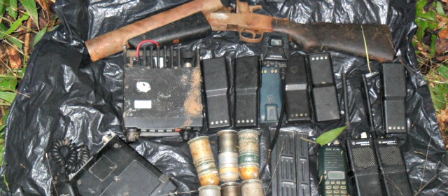 Policía halló caleta de las Farc en San Luis, Antioquia | Este fue el material que encontró la Policía en zona rural de San Luis. FOTO CORTESÍA