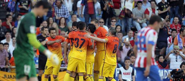 Barcelona venció al Atlético, que no le alcanzó con el gol de Falcao |