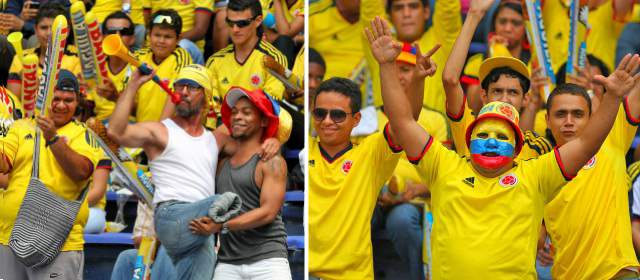 En las graderías del Metropolitano la gente gozó con la Selección. FOTO JUAN ANTONIO SÁNCHEZ-ENVIADO ESPECIAL A BARRANQUILLA