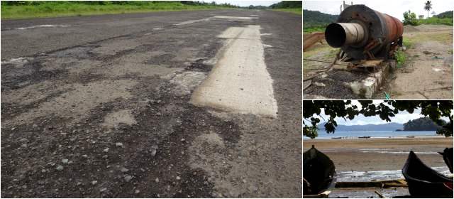 Bahía Solano sin su pista es como un mar sin peces | Así luce el estado de la pista aérea de Bahía Solano, después de que el contratista de mantenimiento dejara a mitad de camino un contrato por valor de $930 millones. FOTOS JUAN F. ROJAS Y COLPRENSA
