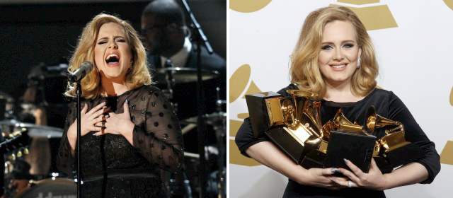 Adele y los Foo Fighters arrasaron en los Grammy | Adele, de 23 años, confirmó las expectativas y conquistó todos los galardones a los que estaba nominada después de arrasar en las listas de éxitos con su Rolling in the Deep. FOTO REUTERS