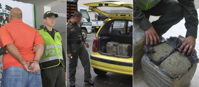 Incautan 60 kilos de marihuana en un taxi en Medellín |