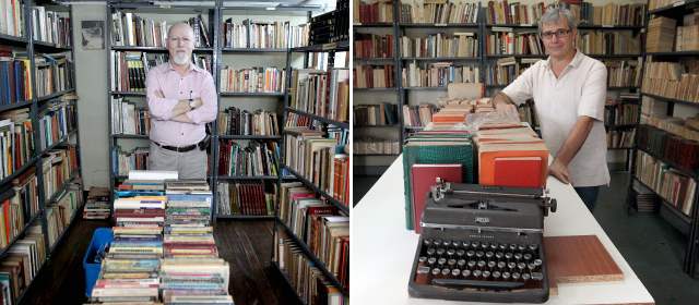 Testarudos de los libros | Luis Alberto Arango (izquierda) es el administrador de la librería Palinuro, que el próximo año cumple diez años. Juan Hincapié (derecha) es propietario de Los libros de Juan, donde se especializa en rarezas editoriales. FOTO JAIME PÉREZ