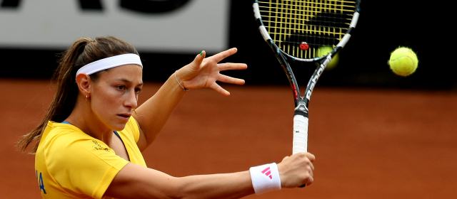 Mariana Duque durante la jornada de este jueves en el Country Club de Medellín. Foto Juan Antonio Sánchez.