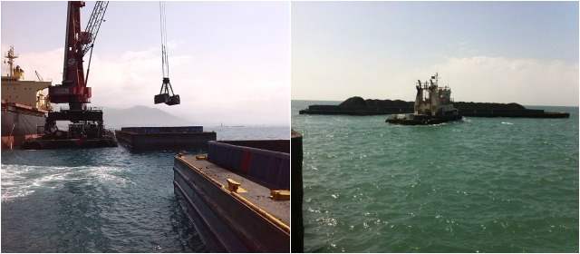 Ultimátum a Drummond para que cumpla la ley | Imágenes tomadas ayer en el puerto de Drummond en Ciénaga (Magdalena) que muestra cargue de carbón en barcazas. FOTO CORTESÍA