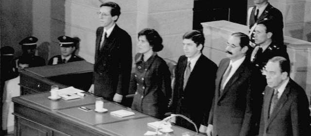 Promulgación de la nueva Constitución, el 4 de julio de 1991. Representantes del liberalismo, el conservatismo y el reinsertado M-19. FOTO ARCHIVO