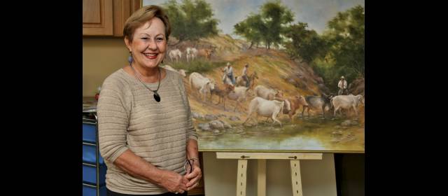 Los paisajes de Marta Santa María llegan hasta el Club Campestre | Si bien la obra de Marta Santa María sobrepasa las mil piezas, ella, al igual que su padre Alejo Santa María ha sido de pocas exposiciones. Con la actual ajusta siete. FOTO JUAN ANTONIO SÁNCHEZ