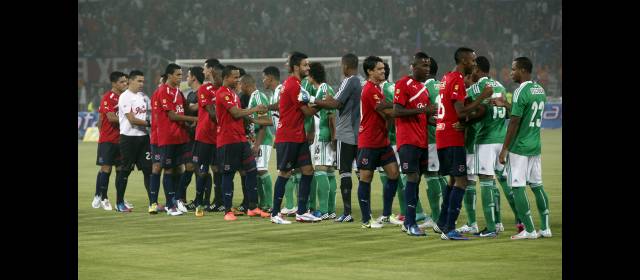 Clásicos sin el toque antioqueño | Estos fueron los 22 protagonistas titulares del último clásico en el estadio Atanasio Girardot, el 21 de noviembre. Cincos paisas (3 verdes y 2 rojos). FOTO JAIME PEREZ