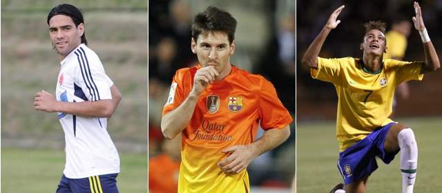 Falcao, Messi y Neymar | Falcao, Messi y Neymar se disputan el Mejor gol del año.