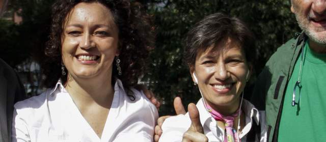 Angélica Lozano y Claudia López, integrantes de la Alianza Verde. FOTO ARCHIVO