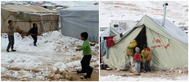 El clima adverso, que comenzó el miércoles, se está cobrando víctimas entre los 2,2 millones de refugiados que viven fuera de Siria. FOTO REUTERS