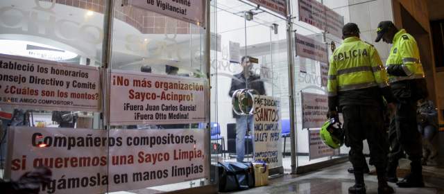 Compositores se tomaron las instalaciones de Sayco |