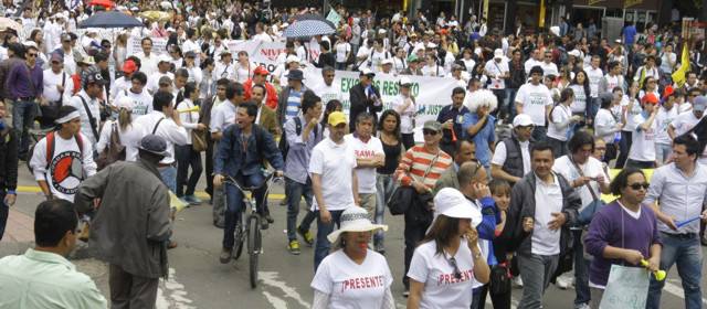 Por lo menos 11.000 empleados judiciales marcharon en Bogotá