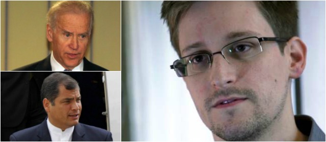 Joe Biden pidió a Rafael Correa no conceder asilo a Edward Snowden