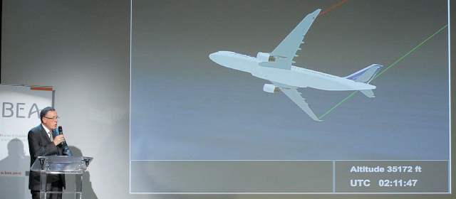 Accidente del vuelo Río-París fue causado por errores humanos y técnicos, indica informe final de la investigación | En la rueda de prensa, el director de la investigación, Alain Bouillard, se refirió en su explicación a los fallos. Foto: Reuters