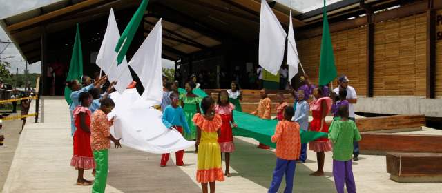 Con risas y bailes abrió el parque educativo de Vigía del Fuerte | Con bailes de la región ejecutados por los niños, se inauguró el parque educativo. FOTO CORTESÍA