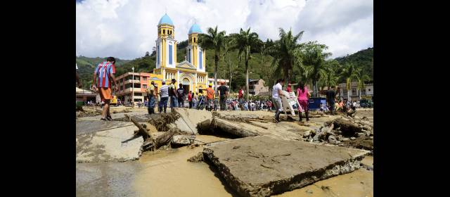 Putumayo lleva un año sufriendo por el invierno | Casi el 80% de Mistrató, Risaralda resultó inundado por una creciente de la quebrada Arrayanal. FOTO COLPRENSA