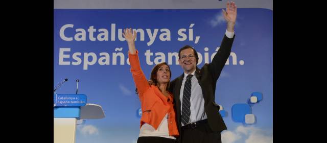Prueba de fuego para la independencia catalana | Mariano Rajoy irá a la contienda regional con la candidata del PP catalán, Alicia Sánchez. FOTO AP