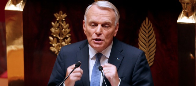 El primer ministro Jean-Marc Ayrault se dirigió a la Asamblea Nacional de Francia al inicio de un debate sobre una posible respuesta militar francesa. FOTO REUTERS