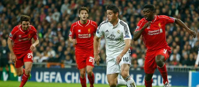 A James y el Real se les volvió un hábito festejar | James Rodríguez no desentonó con Real Madrid ante Liverpool por la Champions. FOTO AP