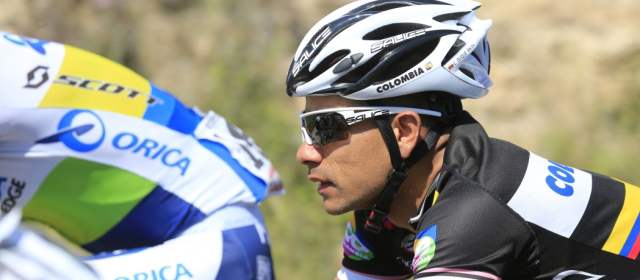 Leonardo Duque finalizó tercero en la séptima etapa. FOTO CORTESÍA TEAM COLOMBIA